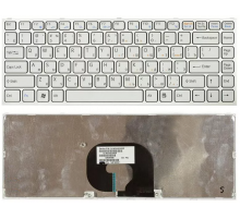 Клавиатура для ноутбука Sony Vaio VPC-Y белая, рамка серебряная