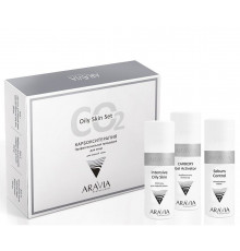 Aravia Набор карбокситерапии для жирной кожи лица CO2 / Oily Skin Set, 150 мл x 3