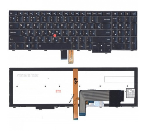 Клавиатура для ноутбука Lenovo ThinkPad Edge E531, E540, T540, T540p черная, с рамкой, с подсветкой, с джойстиком