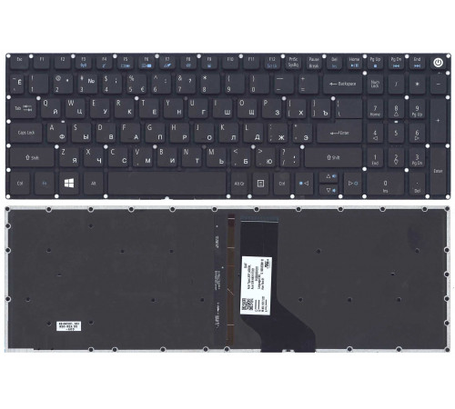 Клавиатура для ноутбука Acer Aspire E5-573, E5-722, F5-571, A315 черная, с подсветкой