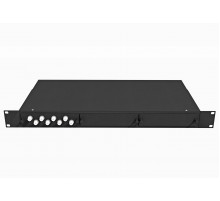 Кросс оптический стоечный 19", 8 FC/UPC адаптеров, многомодовый, 1U, черный, укомплектованный, TopLAN
