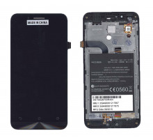 Дисплей для Asus ZenFone Go ZC500TG черный с рамкой