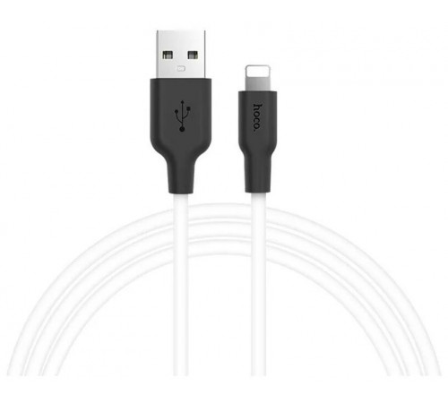 Кабель USB HOCO X21 Plus Silicone, USB - Lightning, 2.4А, 2м, белый