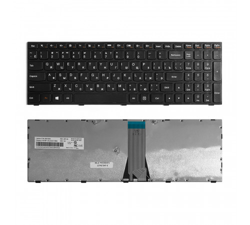 Клавиатура для ноутбука Lenovo IdeaPad G50-30, G50-45, G50-70 Series. Плоский Enter. Черная, с черной рамкой. PN: MP-13Q13US-686.