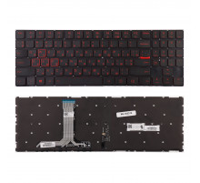 Клавиатура для ноутбука Lenovo IdeaPad Y520-15IKBN, Y520, Y520-15IKB Series. Плоский Enter. Черная, без рамки. С подсветкой. PN: 9Z.NDKPN.10R.