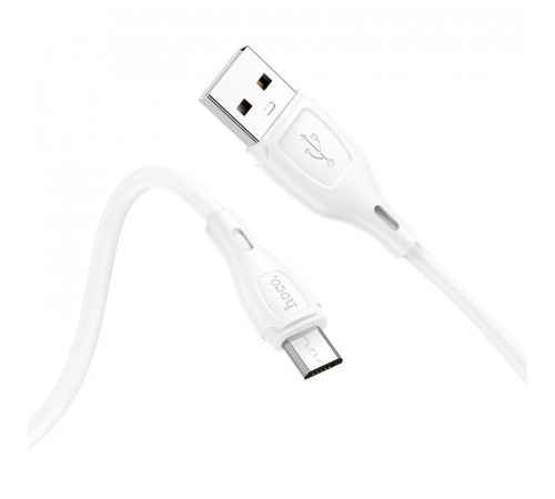 Кабель USB HOCO X61 Ultimate silicone, USB - Micro USB, 2.4А, 1м, белый