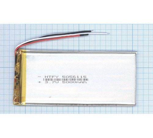 Аккумулятор Li-Pol (батарея) 5*56*115мм 3pin 3.7V/5000mAh