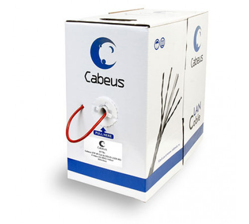 Cabeus UTP-4P-Cat.5e-SOLID-LSZH-RD Кабель витая пара UTP (U/UTP), категория 5e, 4 пары (24 AWG), одножильный, красный, LSZH (Low Smoke Zero Halogen) (