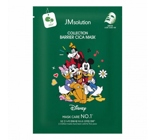 JMsolution Маска тканевая успокаивающая с экстрактом центеллы / Disney Сollection Barrier Сica Mask, 30 мл