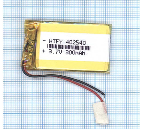 Аккумулятор Li-Pol (батарея) 4*25*40мм 2pin 3.7V/300mAh