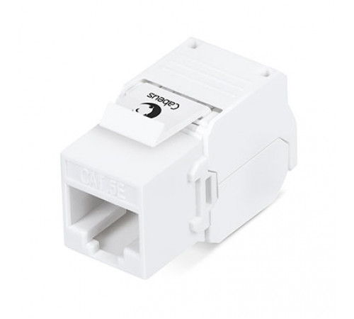 Cabeus KJ-RJ45-Cat.5e-180-Toolless Вставка Keystone Jack RJ-45(8P8C), 180 градусов, категория 5e, без инструмента Toolless, белая KJ-RJ45-Cat.5e-180-T