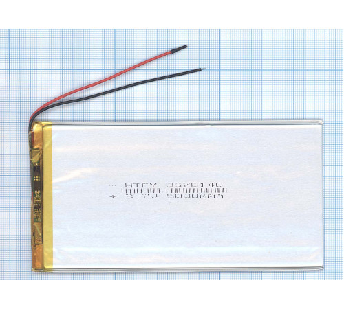 Аккумулятор Li-Pol (батарея) 3.5*70*140мм 2pin 3.7V/5000mAh