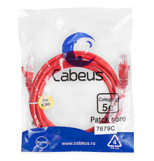 Cabeus PC-UTP-RJ45-Cat.5e-2m-RD Патч-корд U/UTP, категория 5е, 2xRJ45/8p8c, неэкранированный, красный, PVC, 2м