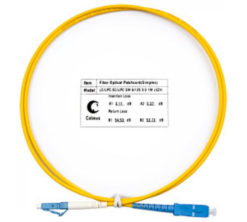 Cabeus FOP(s)-9-LC-SC-1m Шнур оптический simplex LC-SC 9/125 sm 1м LSZH