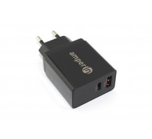 Блок питания (сетевой адаптер) Amperin USB-A, USB-C (YDS-TC045-011PK) 45W, black