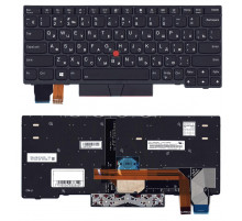 Клавиатура для ноутбука Lenovo ThinkPad X390 черная с подсветкой