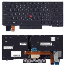 Клавиатура для ноутбука Lenovo ThinkPad X390 черная с подсветкой