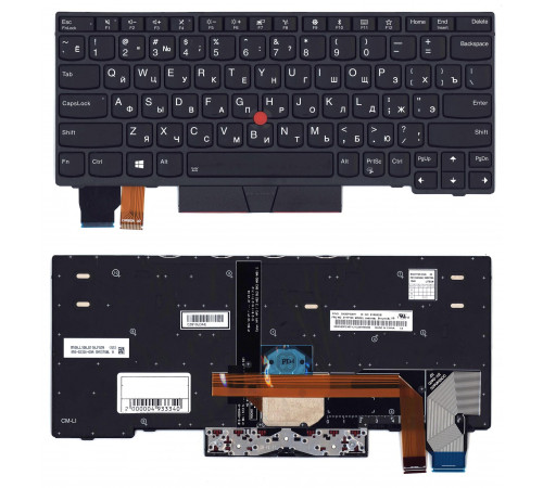 Клавиатура для ноутбука Lenovo ThinkPad X390 черная с подсветкой