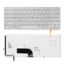 Клавиатура для ноутбука Sony Vaio VPC-SD, VPC-SB Series. Плоский Enter. Серебристая, без рамки. C подсветкой. PN: 148949641.