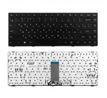 Клавиатура для ноутбука Lenovo IdeaPad G40-70 Series. Плоский Enter. Черная, с рамкой. PN: PK130TG2A00.