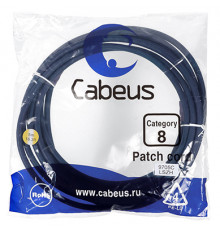 Cabeus PC-SSTP-RJ45-Cat.8-5m-LSZH Патч-корд S/FTP, категория 8 (40G, 2000 MHz), 2xRJ45/8p8c, экранированный, синий, LSZH, 5 м