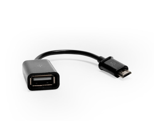 Кабель-переходник OTG MicroUSB -> USB 2.0 F для подключения USB устройств к смартфонам и планшетам Samsung, Sony, HTC, Xiaomi, Lenovo и др. Черный OEM