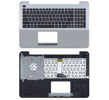 Клавиатура для ноутбука Asus X555 топ-панель черно-серебристая