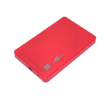 Бокс для жесткого диска 2,5 пластиковый USB 2.0 DM-2508 красный
