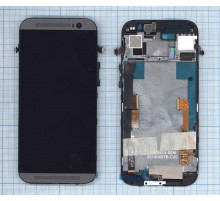 Дисплей для HTC One M8 черный с рамкой