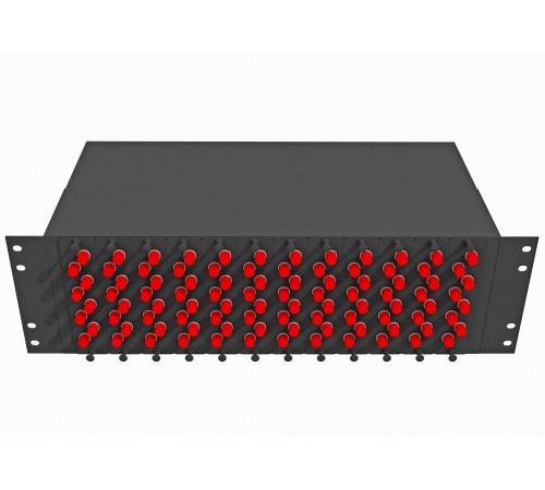 Кросс оптический стоечный 19", 96 FC/UPC адаптеров, одномодовый, 3U, черный, укомплектованный, TopLAN