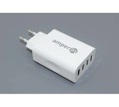 Блок питания (сетевой адаптер) Amperin 4-port USB*5V 2.4A (YDS-TC028-4-0-0) white