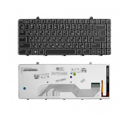 Клавиатура для ноутбука Dell Alienware M11x R1, R2, R3, P06T Series. Плоский Enter. Черная, без рамки. PN: 0T3VFT, PYTVX.