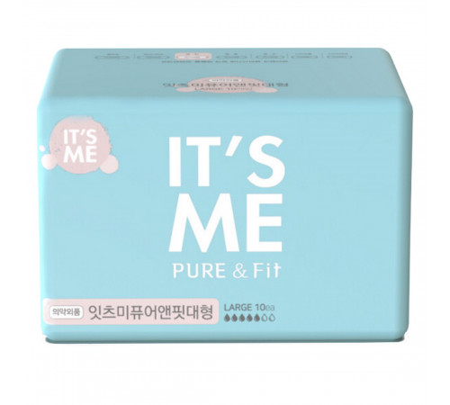 IT'S ME Прокладки женские гигиенические с крылышками / Pure & Fit Pads Large, 280 мм, 5 капель, 10 шт.