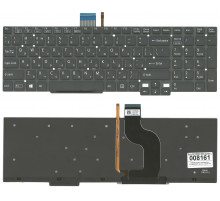Клавиатура для ноутбука Sony Vaio SVT15 черная, без рамки, с подсветкой