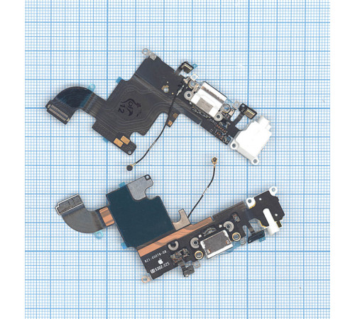 Шлейф разъема питания с аудио-разъемом для iPhone 6S белый