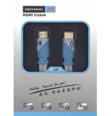 Кабель Vention HDMI-HDMI 1.5m серый плоский