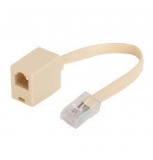 Переходник с порта RJ-45 на порт RJ-12, длина шнура 10 см  -AD4512-L