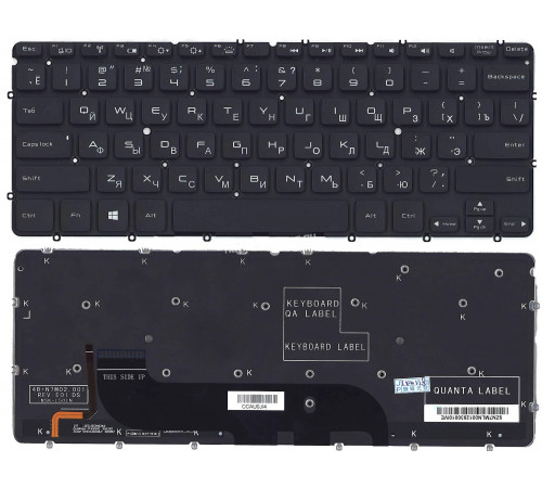 Клавиатура для ноутбука Dell XPS 12, 13, 13R, 13Z, L321X, L322X, черная с подсветкой