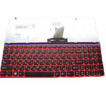 Клавиатура для ноутбука Lenovo IdeaPad G580, G585, G780, Z580, Z580A, Z585, Z780, V580 черная, рамка красная
