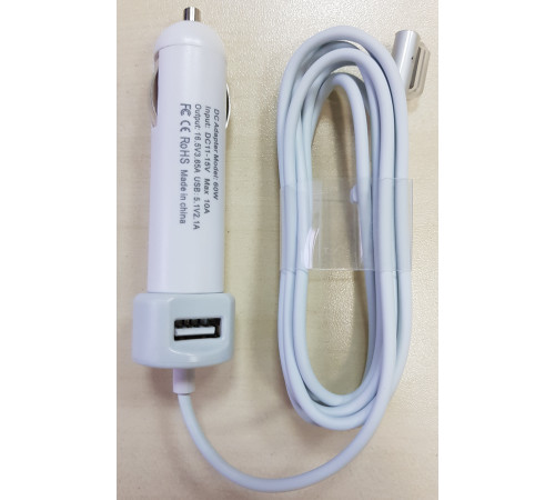 Автомобильная зарядка для Apple MagSafe, 60W для A1181, A1278, A1342 (16.5V, 3.65A)