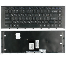 Клавиатура для ноутбука Sony Vaio VPC-EA черная c черной рамкой
