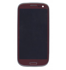 Дисплей для Samsung Galaxy S3 GT-I9300 Garnet Red красный с рамкой