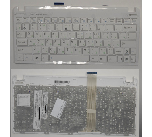 Клавиатура для ноутбука Asus Eee PC 1011, 1015, 1018, X101 белая, с рамкой