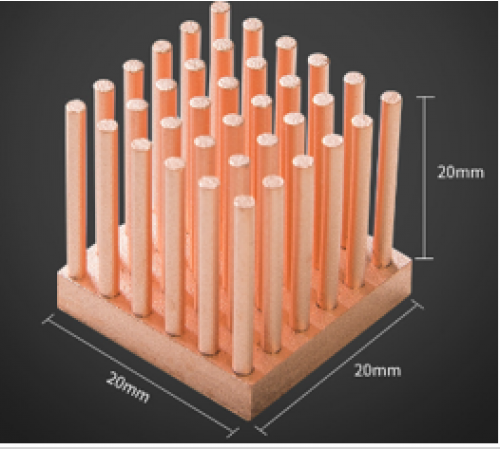 Медный  радиатор 24х24х20 мм