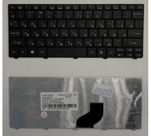 Клавиатура для ноутбука Packard Bell Dot S, Dot SE, Dot_SE, Dot-SE, DotS-C, Dot_SC, Dot_S-E3, Gateway LT21, LT27, LT28 черная