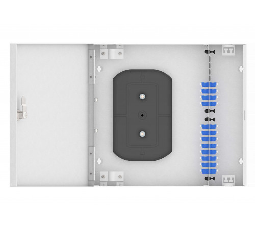 Кросс оптический, настенный, 24 LC/UPC адаптера, одномодовый, TopLAN, укомплектованный