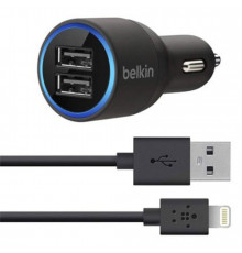 Автомобильная зарядка 2xUSB для Apple iPhone 5/5S/5C 20W (5V 4.2A) черная Belkin