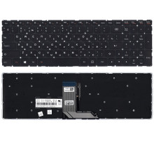 Клавиатура для ноутбука Lenovo Yoga 500-15 черная с подсветкой