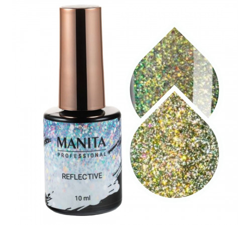 Manita Professional Гель-лак для ногтей светоотражающий с хлопьями юки / Multichrome Reflective №05, 10 мл