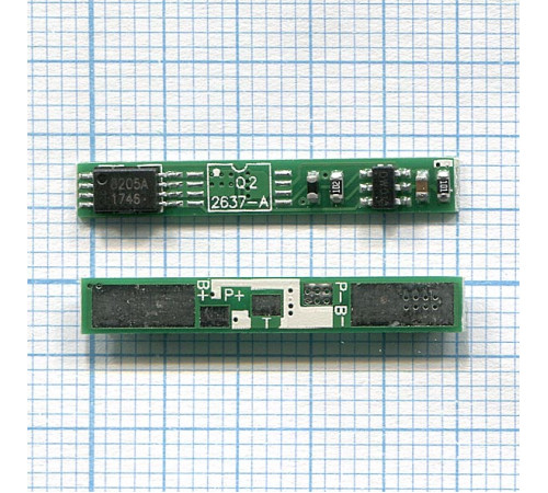 Контроллер заряда-разряда (PCM) для Li-Pol, Li-Ion батареи 3,7В 28x4mm 3pin